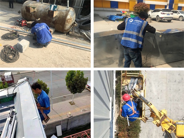 信陽(yáng)市潢川縣圣光集團(tuán)夜景亮化施工現(xiàn)場(chǎng)