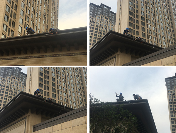 河南省開(kāi)封市西湖印象售樓部外墻亮化施工現(xiàn)場(chǎng)